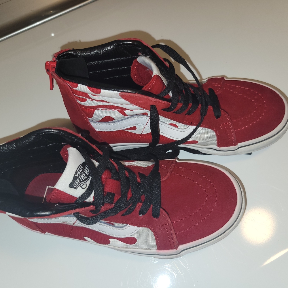 Vans Kids Red Flame High-Top Sneakers